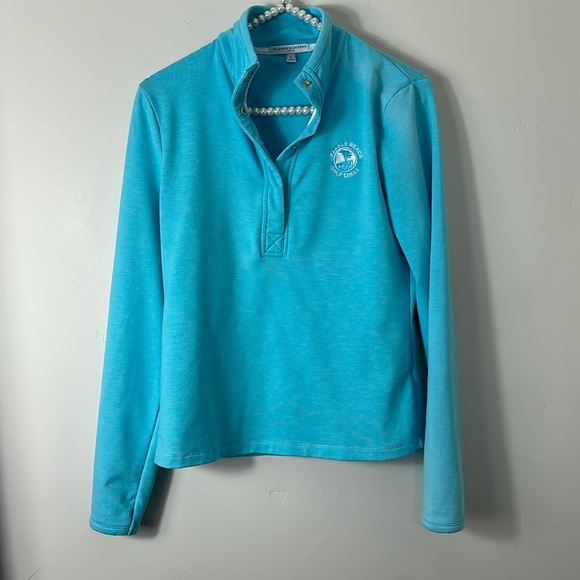 Fairway & Greene Pebble Beach Blue 3/4 Zip Pullover Knit Sweatshirt Small - Picture 1 of 6
